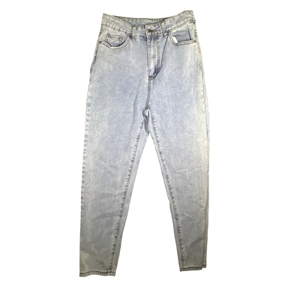 SHEIN Women's Size S 4 Light Wash High Rise Mom Jeans Tapered Leg Denim Blue